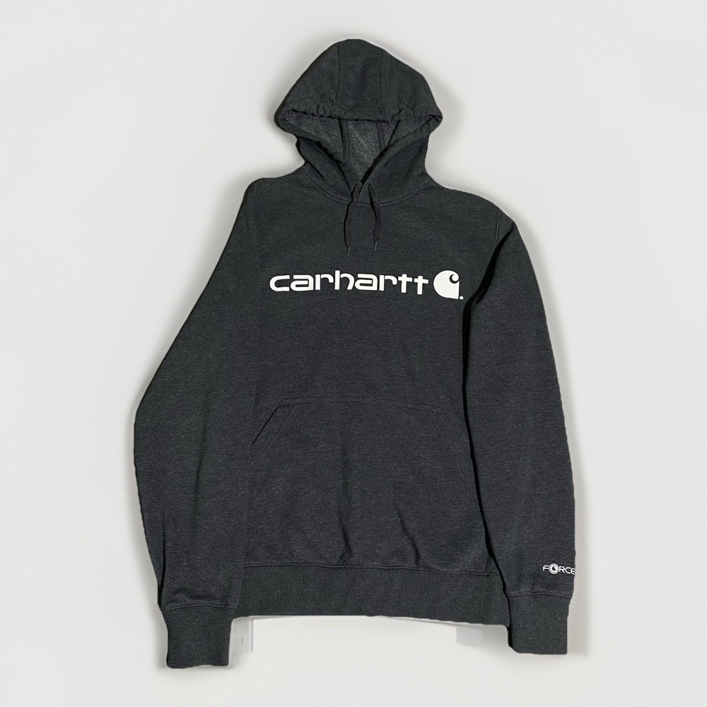 Carhartt Force Relaxed Fit Hoodie Pullover Mens Small Gray Graphic Sweatshirt